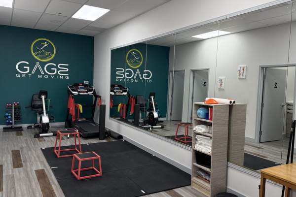 Exercise and rehabilitation area at Gage Physiotherapy and Foot Clinic in Hamilton, equipped for personalized recovery programs